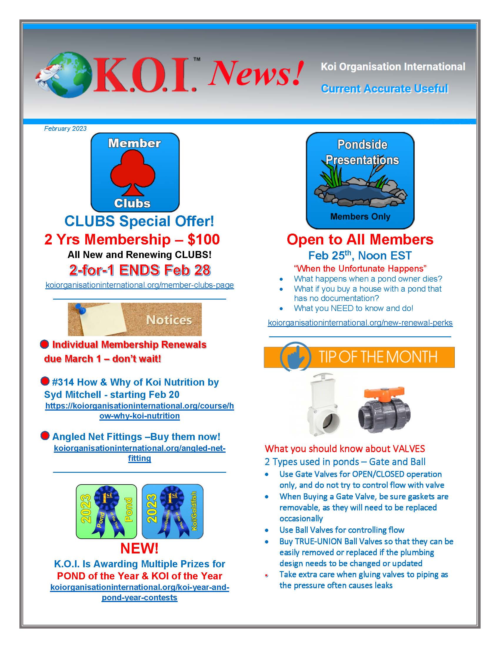 K.O.I. News February 2023